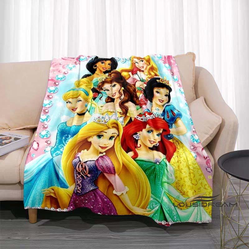 2026 Neue Disney Prinzessin Bedruckte Decke, Cartoon Flanell, Flauschige und Weiche Decke für Erwachsene und Kinder, Plüsch Sofa Bett, Auto
