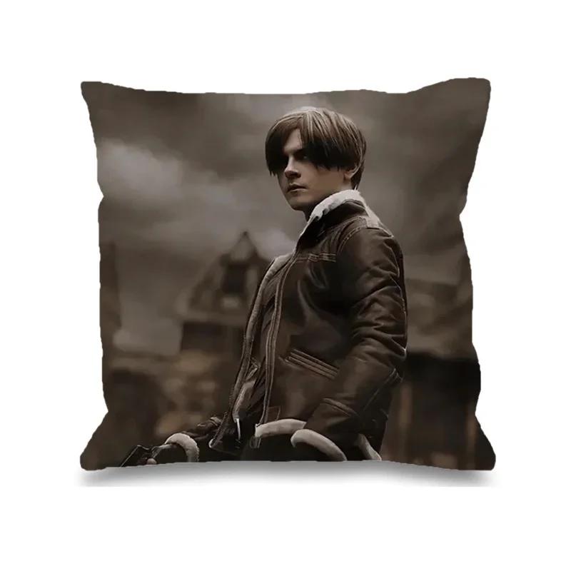 Leon Kennedy Decorative Pillowcase 45x45 Printed Anime Pillow Case Ornamental Pillows for Living Room Cushion Cover