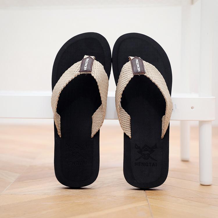 New Non-slip Beach Sandals Fashion Casual Plus Size slippers Men's Summer Herringbone Deer Flip Flops Men's