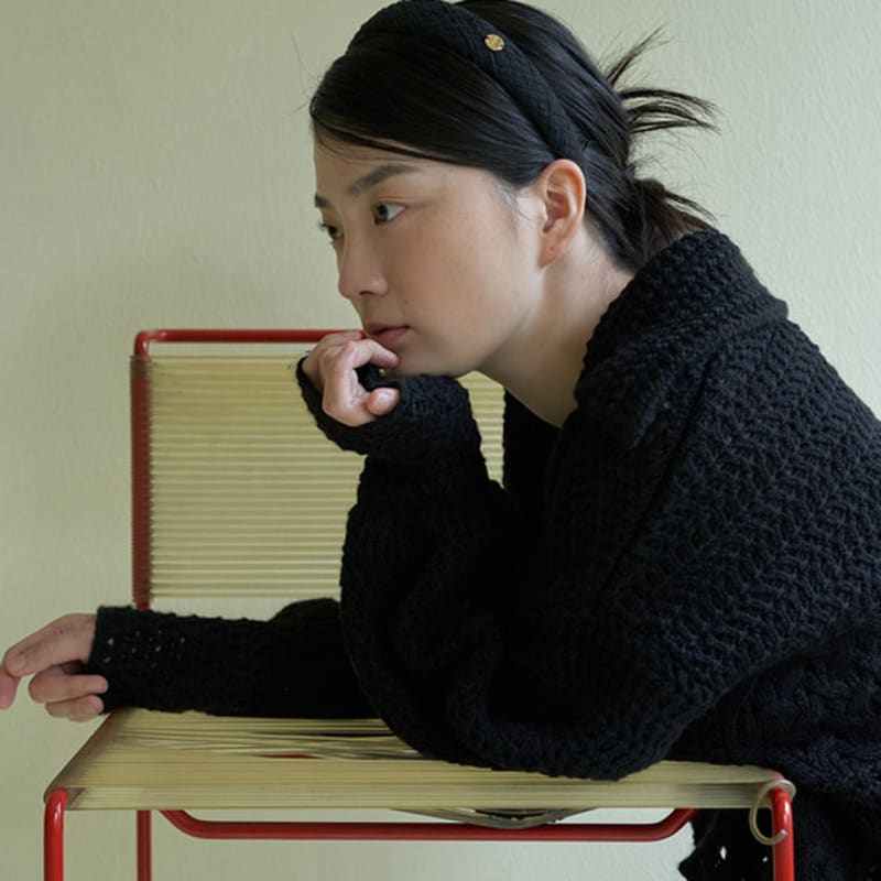 geegee tweed hairband (black)