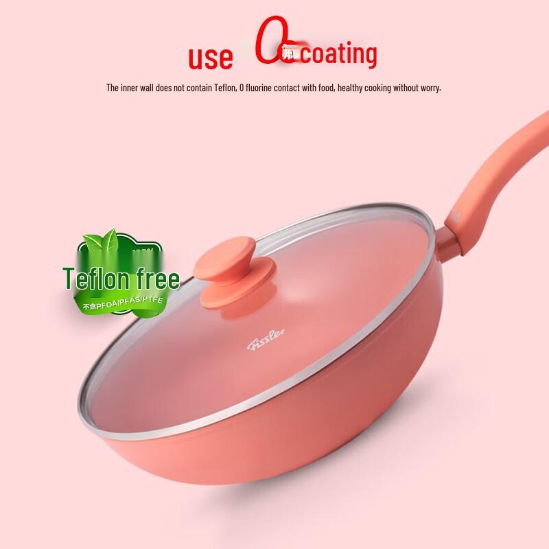 Fissler 30cm Ceramic Non-stick Wok with Glass Lid