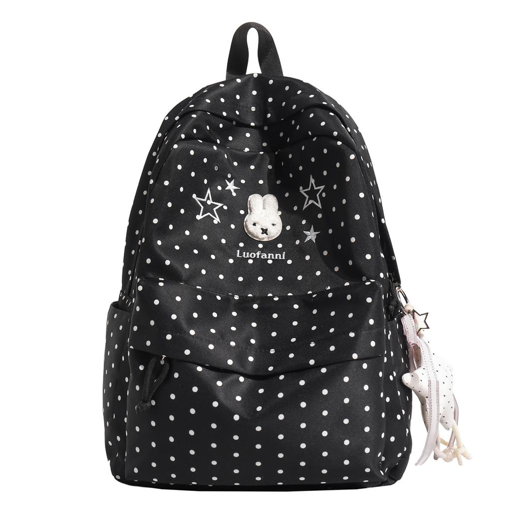 Schoolbag Korean polka dot rabbit star contrasting color backpack student large capacity class schoolbag cute high value backpack female