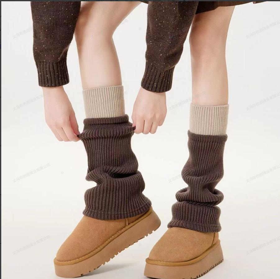 

Color Matching Knitted Thermal Socks, Calf Socks With Shark Pants Stacked Stacking Socks, Thin And Slightly Pulled Calf Covers In Autumn And Winter One size fits all колір темно кави