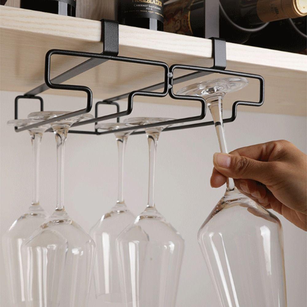 Lightweight Wine Glass Hanging Rack Durable Wine Glass Holder Kitchen Storage Shelf  Kitchen Tools