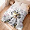 Fun wolf and rabbit pattern Flannel printed blanket suitable for all seasons suitable for living room office sofa and travel