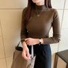 Autumn Winter Women Sweater Korean Fashion Warm Bottoming Shirts Half High Collar Basic Knitwear Solid Long Sleeve Pullovers