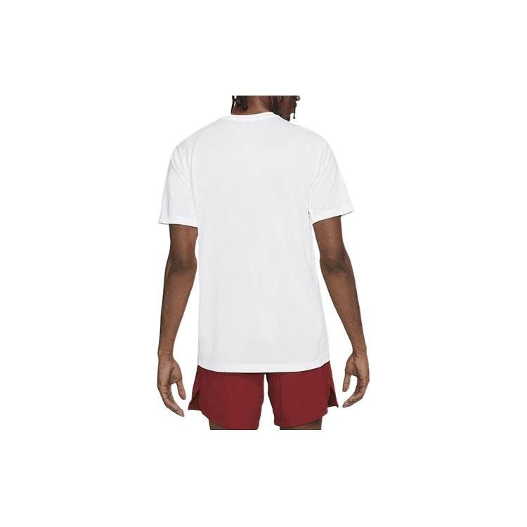 Nike T Shirts Men's White Crew Neck Moderate Straight Fit DA1790-100