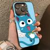 Anime Fairy Tail Happy Phone Case For iPhone 17,16,15,14,13,12,11 Plus,Pro Max,XS,Colorful Silver Black Cover