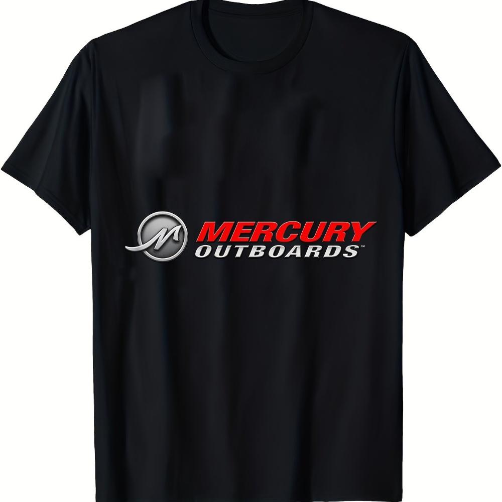 Mercury outboard motor logo allseason cotton singlesided printed Tshirt Casual loosefitting fashionable streetwear shirt S