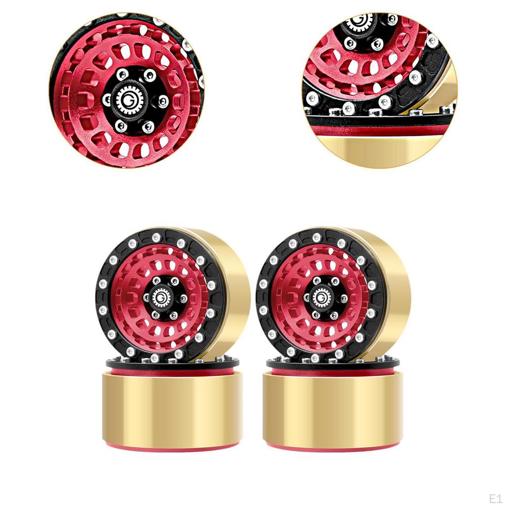 4 Pieces 1.9 Inches Beadlock Wheel Rim Replacement Metal Accessory Od 56.5mm for SCX10 TRX4 90046