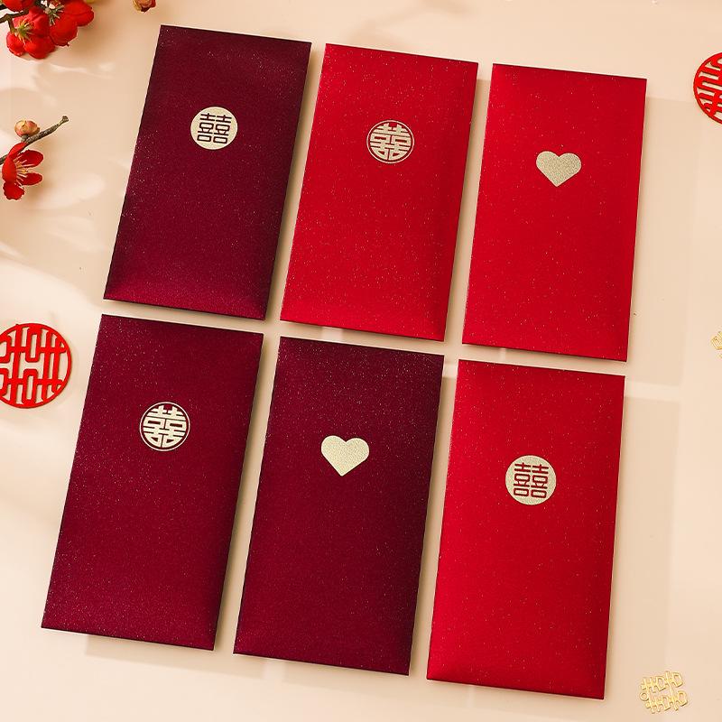 6Pcs/Pack Chinese Red Envelope  Year Spring Festival Children Lucky Money Envelopes Birthday Marry Red Packet Gift Red Bag