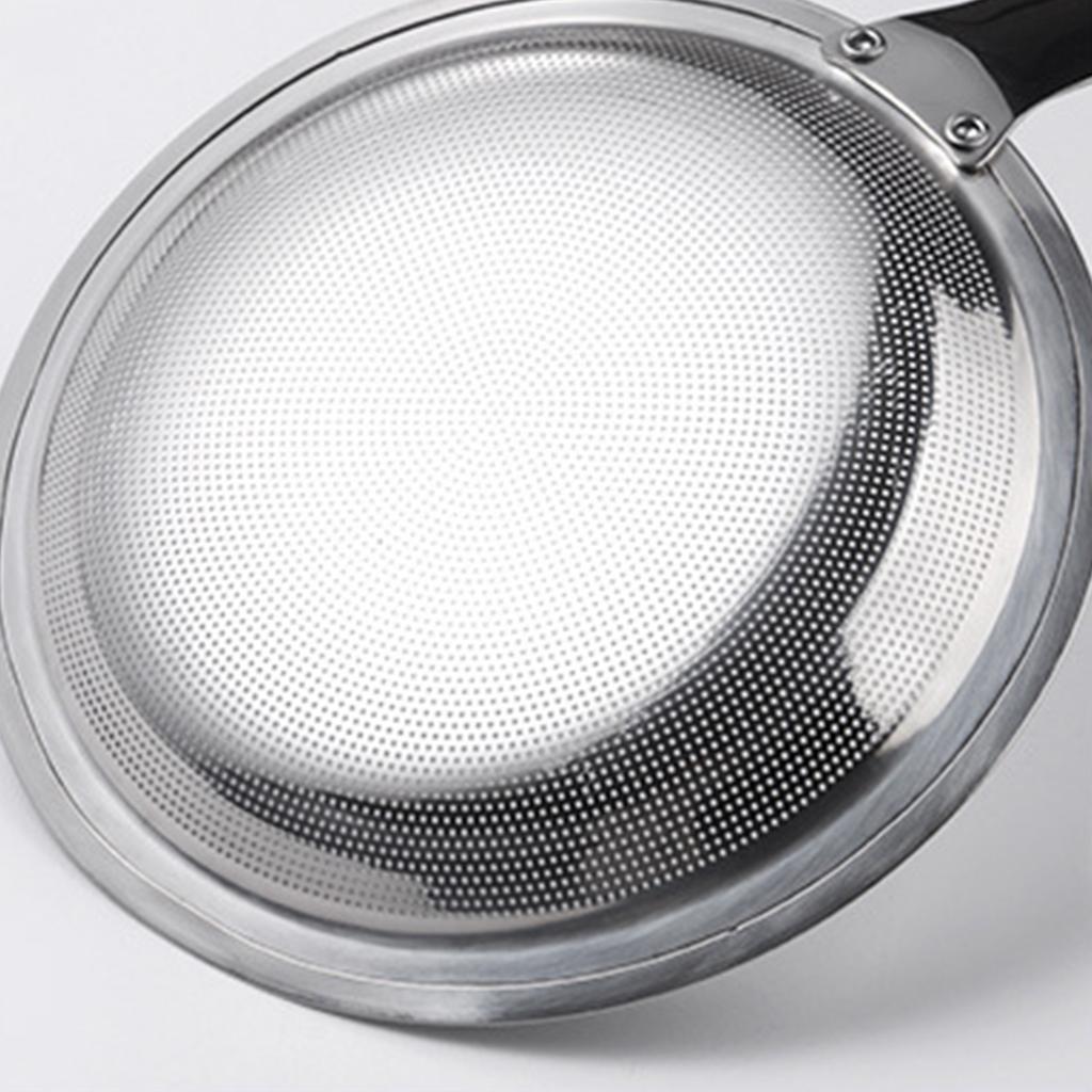 304 Stainless Steel Fine Mesh Strainer Flour Sieve Spoon Colander with Ergonomic Handle for Poached Eggs and Noodles