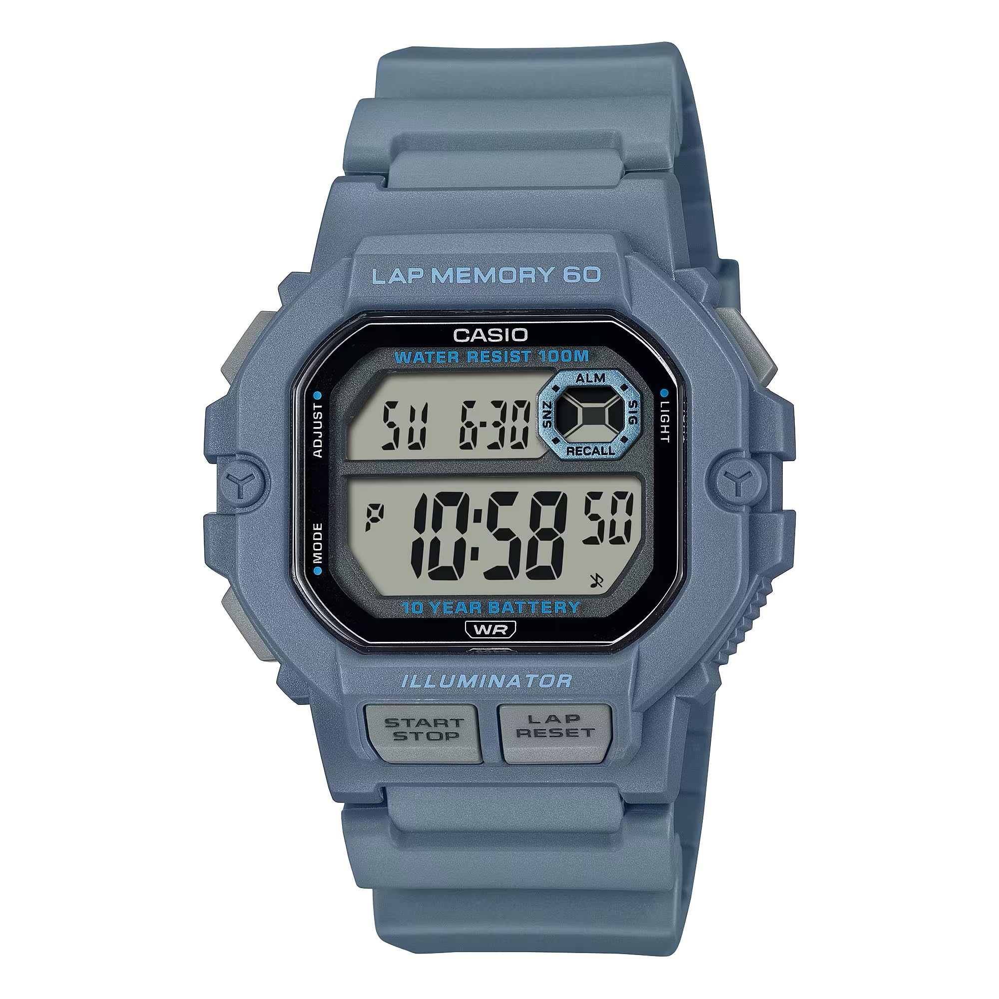 

Casio Серия Черный Круг Память Круга WS-1400H 60, Синий, WS1400H-2AV. синий