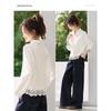 Women's Breathable Lace-Stitched Lapel Sweatshirt