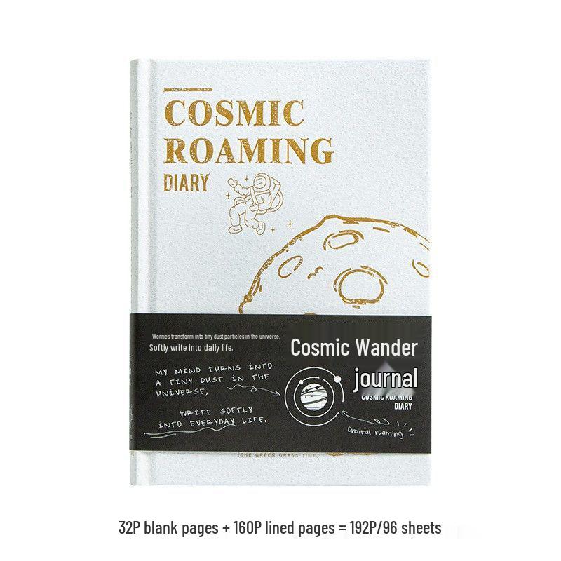 Qinghe Ji Universe Diary: A5 Handmade Planet Stamping Creative Notebook