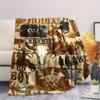 1Pc Western Print Flannel Blanket, High Quality Comfortable for All Seasons, Home Decor, Warmth and Comfort, Perfect for Christmas Gifts