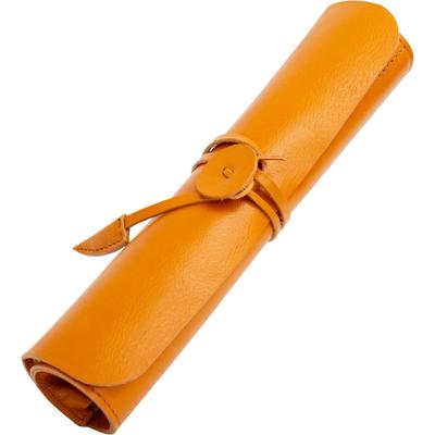 [DomTeporna Italy] Pencil Case, Genuine Leather, Roll Pencil Case, Italian Leather, Men's, Women's, Stylish, Pencil Case, Stationery, Brown