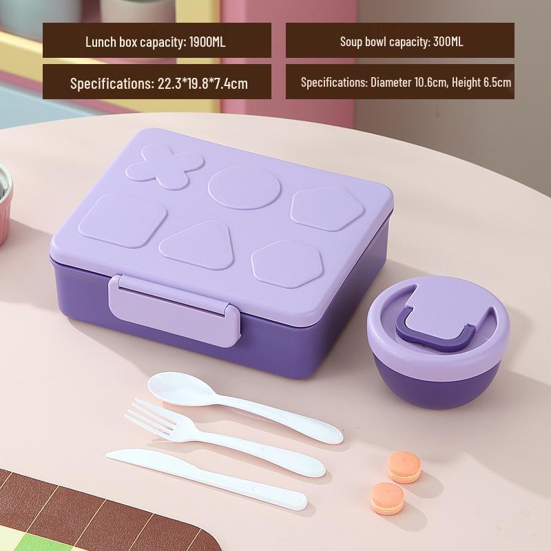 Children’s Building Blocks Bento Lunch Box — Portable, Sealed, with Movable Compartments for Fresh Fruit and Snacks