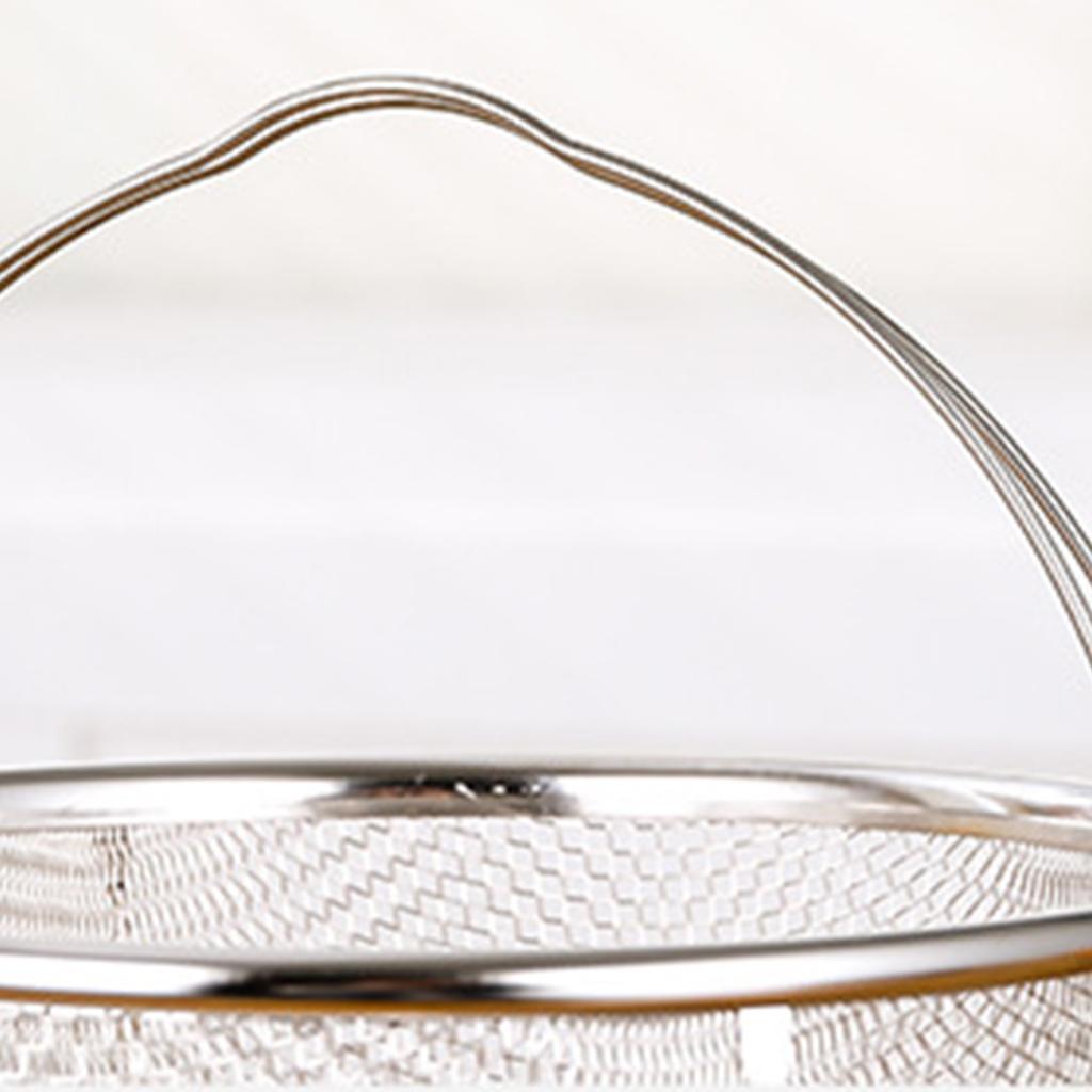 Mesh Steaming Basket Stainless Steel Comfortable Handles Heat Resistant Steaming Basket for Cooking Kitchen 20x21cm