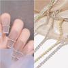 New Fashion Color Diamond Nail Art Chain Silver Bottom Dense Chain Hair Accessories Phone Case DIY Nail Art Decoration Pearl Jewelry