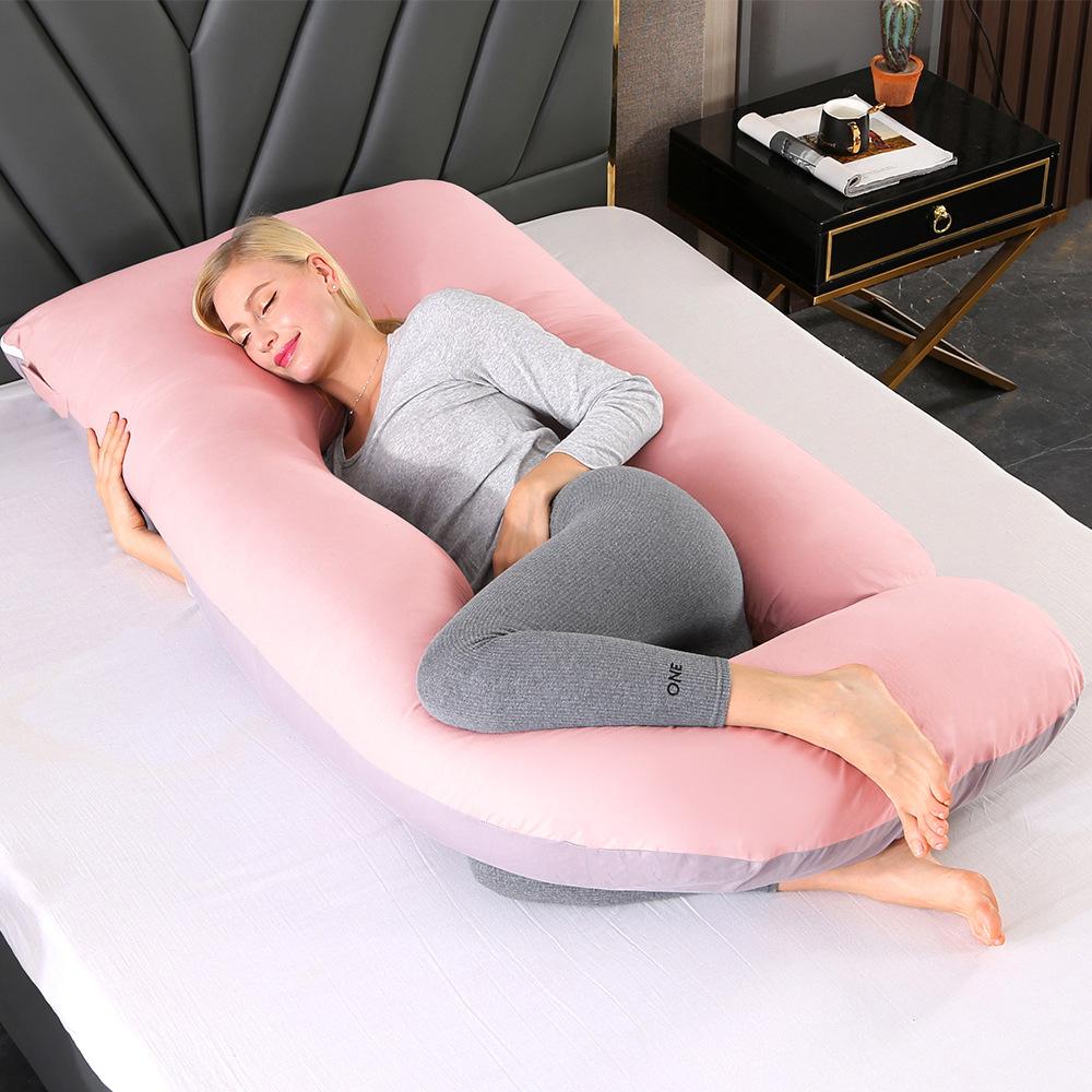 Crystal Velvet J-shaped Pregnancy Pillow Nursing Pillow Pregnant Woman Belly Support Pillow Side Sleeping Pillow Waist Pillow