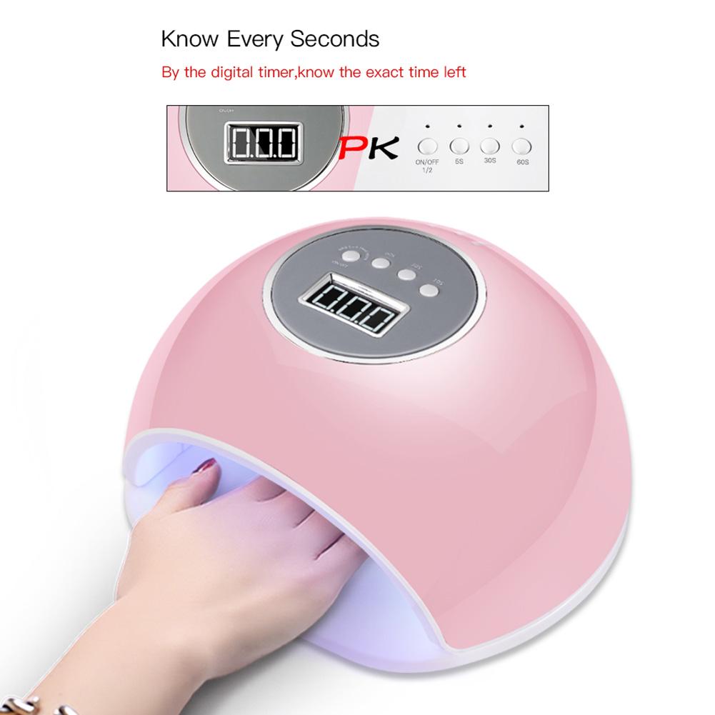 Dual Light Source UV/LED Lamp Beads, Intelligent Power Shortage Reminder, 72W LED Nail Dryer, With 5 Timer Settings, Touch Control And Automatic Sensor, Fast Nail Lamp Curing Lamp For Salon And Home Use (Sticking Diamonds In