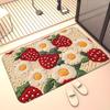 1pcStrawberry Daisy Doormat  Non-Slip Absorbent Microfiber Rug for Bedroom Living Room Outdoor Entrance 40x60cm
