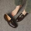 Fashion New Spring Sheep Leather Woman Shoes Round Toe Women Pumps Shoes for Women Chunky Heel Loafers Fashion Retro Casual Shoes