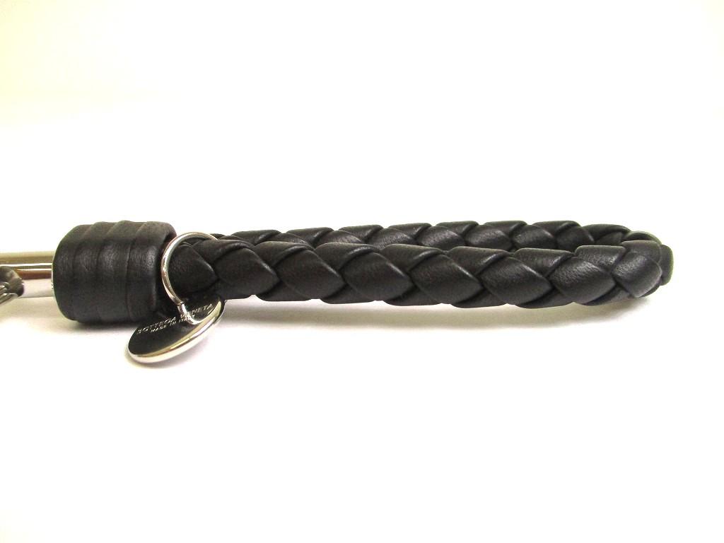 Authentic BOTTEGA BENETA Intrecciato Black Leather Key Chain Key Holder #a707  Refurbished