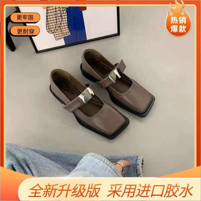 French British Style Single Shoes Women's Shoes Loafers Mary Jane Spring and Autumn New Thick Heel Retro Black Small Leather Shoes Women