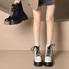 British style short boots women's spring and autumn thick-soled small men 2025 new heightening Martin boots locomotive boots ins tide