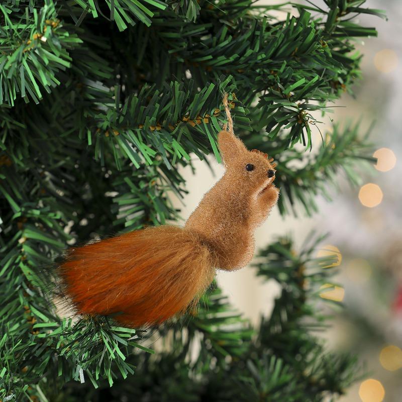 Foam Cartoon Simulation Squirrel Pendants, Christmas Tree Decorations, Scene Arrangement Ornaments, Props