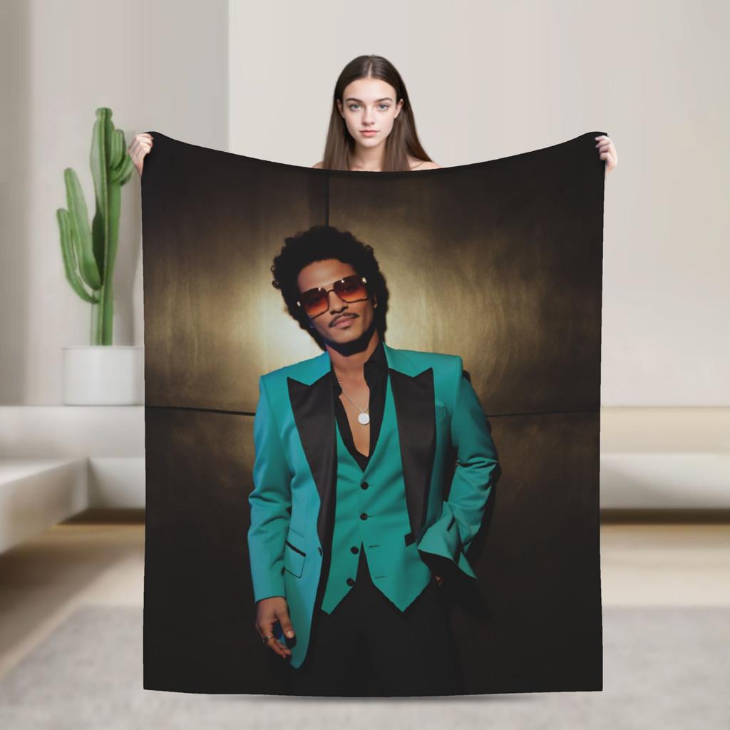 Bruno Mars Die Romantischen Decken Weiche Bedruckte Plüschdecke Für Draußen Reisen Büro Flanell Bettbezug Bettdecke
