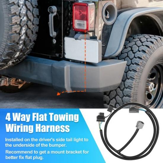 Pack of 1 For Jeep Wrangler 65" Trailer Hitch Wiring Harness Taillights Trailer