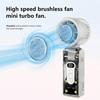 Portable Mini Handheld Fan USB Rechargeable High Speed Folding Cooling Fan with Digital Display & LED Light