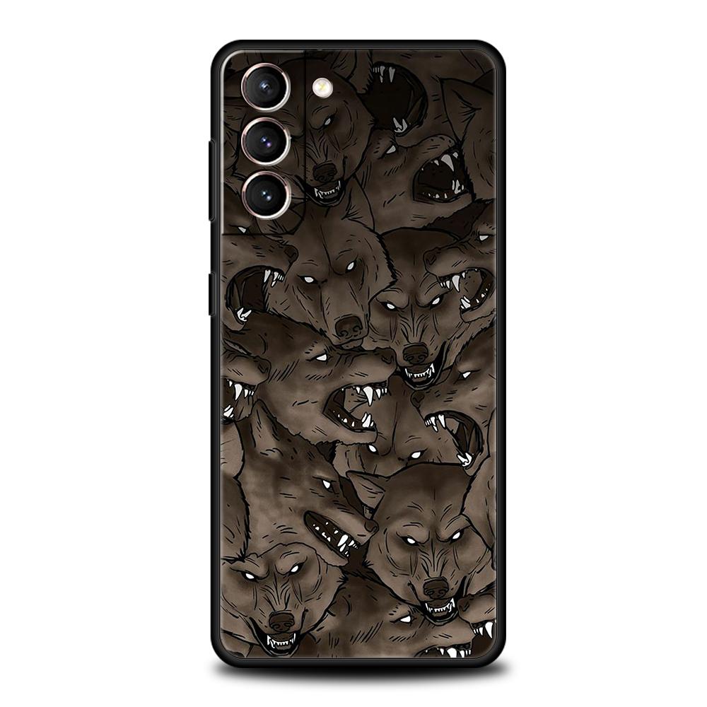 Moon Roaring Wolf Case for Samsung Galaxy S24 S23 S22 S20 S21 FE Ultra S24 S23 S10 S10E S9 S8 Plus 5G Silicone Phone Cover Capas