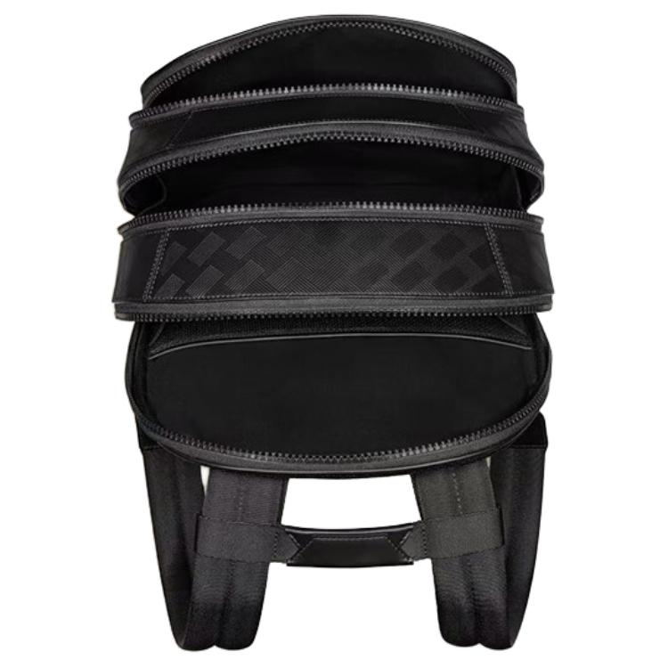 Montblanc Style 3.0 Brand Logo Multifunctional Design Zipper Closure Leather Backpack Medium Men Backpack Black MB221138