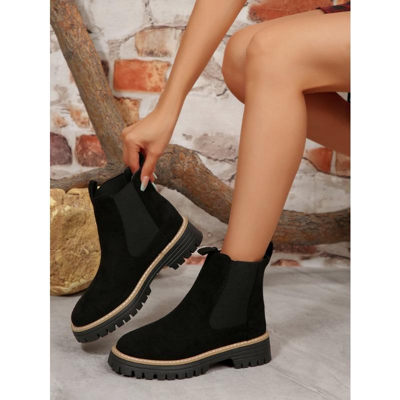 Neue Damen-Herbst-Chelsea-Ankle Boots im britischen Stil aus Wildleder, modische, vielseitige kurze Lederstiefel