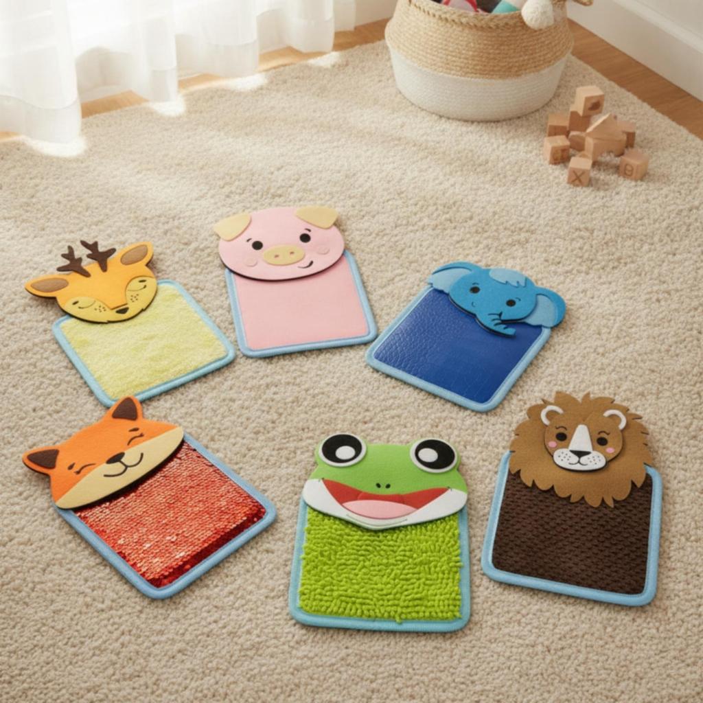 6 Pieces Animal-Shaped Sensory Pad Textured Fine Motor Activity Toy Educational
