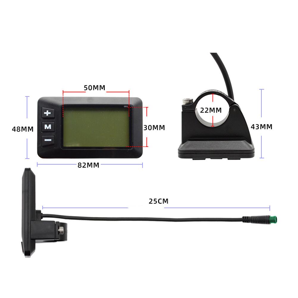 Display LCD per E-Bike 24V 36V 48V con Cavo Impermeabile e Metriche Chiare