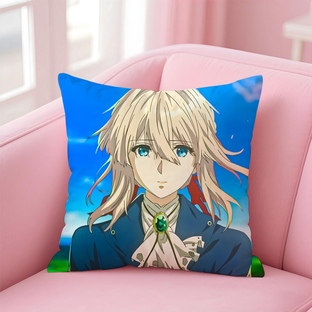 популярное аниме V-VioletS E-EvergardenS Наволочка Удобная Двусторонняя Наволочка Идеально для Автомобиля Дивана Спальни и Многого Другого 12x12Inch