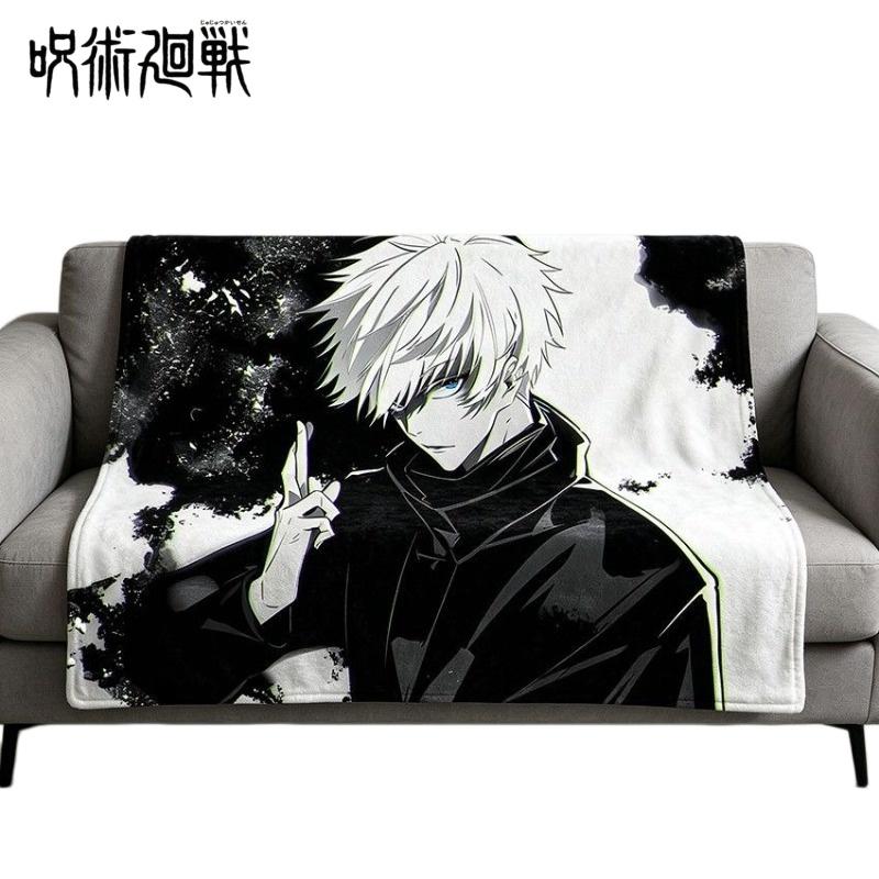 Jujutsu Kaisen Super Soft Flannel Blanket Gojo Satoru Anime Peripherals Suitable for Sofa Office Thin Air Conditioning Blanket