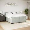 Box Spring Bed with Mattress Light Grey 200x200 cm Velvet