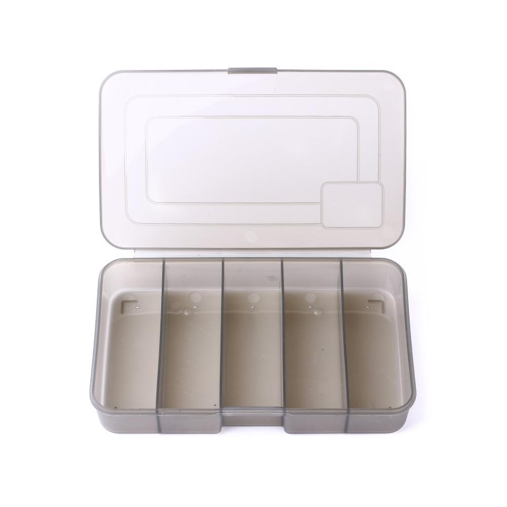 Lure Storage Box Elegant Gray Five-Compartment Multi-Layer Large Capacity Fishing Gear Accessories Box Fishing Bag Special Small