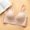 Seamless Bra Women's Sports Underwear Women's Non-steel Band Adhesive Bra Hollow Out Solid Color Large Sexy Bra