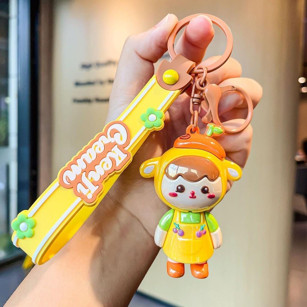 

Soft Pvc Cherry Girl Keychain In Yellow Ideal For Promotional And Business Gifts StyleD