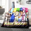 1pc Kuroko's Basketball Blanket with Custom Name, Gift, for Men and Women, Soft Blanket, Good for Sofa Bed Couch Travel, Lightweight Flannel Blanket