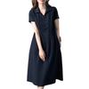 ZANZEA Women Summer Turn Down Collar Loose Casual Short Sleeve Dress