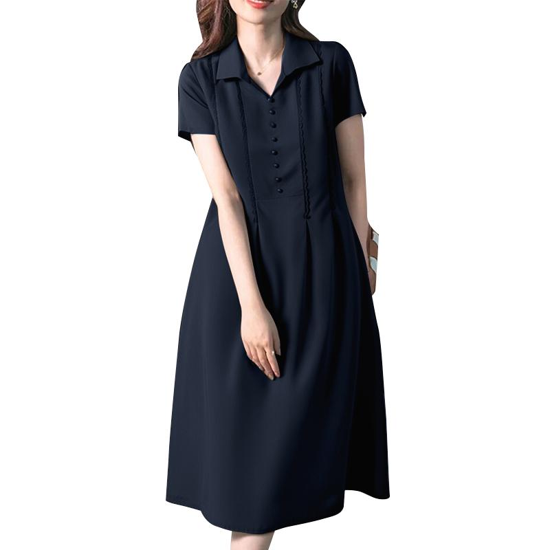 ZANZEA Women Summer Turn Down Collar Loose Casual Short Sleeve Dress