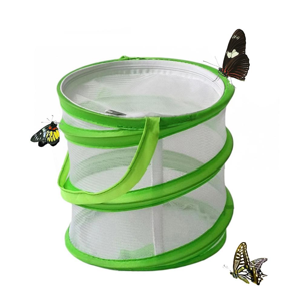 Foldable Insect Cage Butterfly Habitat Clear Mesh Enclosure Breathable Ventilated Insect Cage Net Cloth Hatch Cage For Outdoor